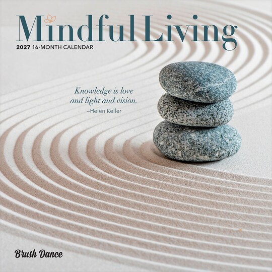 Brush Dance; Mindful Living | 2027 7 x 14 Inch (Hanging) Monthly Mini Wall Calendar; Category:Wall Calendars; Image:1